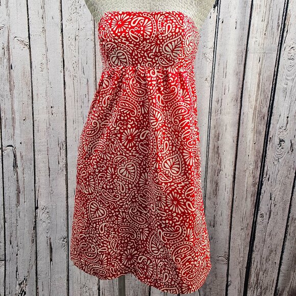 Women's 6 Shoshanna Strapless A-Line Cotton Blnd Pocket Spring Tea Dress - Picture 1 of 9